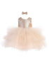 Baby Girls Metallic Glitter Layered Tulle Flower Girl Dress 6-24M