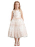 Girls Metallic Lace Overlay Tulle Junior Bridesmaid Dress 2-16