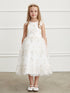Girls Metallic Lace Overlay Tulle Junior Bridesmaid Dress 2-16