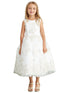 Girls Metallic Lace Overlay Tulle Junior Bridesmaid Dress 2-16
