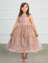 Girls Metallic Lace Overlay Tulle Junior Bridesmaid Dress 2-16
