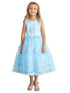 Girls Metallic Lace Overlay Tulle Junior Bridesmaid Dress 2-16