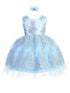 Baby Girls Metallic Lace Overlay Tulle Flower Girl Dress 6-24M