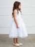 Girls Metallic Lace Overlay Tulle Junior Bridesmaid Dress 2-16