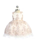 Baby Girls Metallic Lace Overlay Tulle Flower Girl Dress 6-24M
