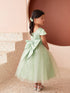 Girls Multi Color Square Neckline Cap Sleeve Flower Girl Dress 2-12