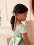 Girls Multi Color Square Neckline Cap Sleeve Flower Girl Dress 2-12