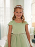 Girls Multi Color Square Neckline Cap Sleeve Flower Girl Dress 2-12