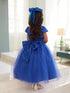 Girls Multi Color Square Neckline Cap Sleeve Flower Girl Dress 2-12