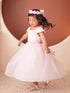 Girls Multi Color Square Neckline Cap Sleeve Flower Girl Dress 2-12