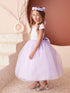 Girls Multi Color Square Neckline Cap Sleeve Flower Girl Dress 2-12
