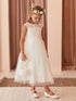 Girls Lace Illusion Neckline Formal Dress 2-18