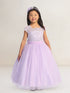 Girls Lace Illusion Neckline Formal Dress 2-18