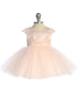 Baby Girls Lace Illusion Neckline Formal Dress 6-24 Months