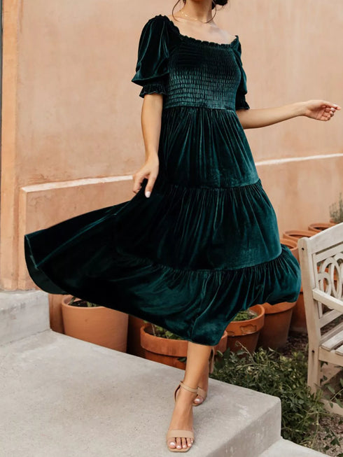 velvet-smocked-tiered-midi-dress-OhSoStyled-Sophia's-Style-10