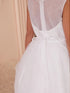 Girls Elegant Pearl-Embellished Satin & Mesh Flower Girl Dress 2-16