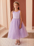 Girls Scoop Neckline Elegant Trim Special Occasion Dress, 2-18