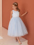 Girls Scoop Neckline Elegant Trim Special Occasion Dress, 2-18