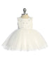Baby Girls Floral Lace & Pearl Embellished Dress with Embroidered Hem 6-24 Months