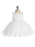 Baby Girls Floral Lace & Pearl Embellished Dress with Embroidered Hem 6-24 Months