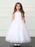 Girls Floral Lace & Pearl Embellished Dress with Embroidered Hem 2-18