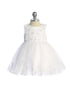 Baby Girls Floral Lace & Pearl Embellished Dress with Embroidered Hem 6-24 Months