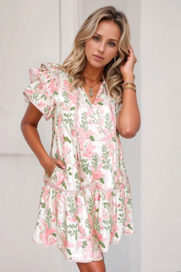 floral-contrast-edge-layered-short-sleeve-mini-dress OhSoStyled at Sophia's Style-1