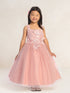 Girls Blooming Grace 3-D Flower Girl Dress with Removable Shoulder Bows, Sizes 2-12
