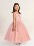 Girls Blooming Grace 3-D Flower Girl Dress with Removable Shoulder Bows, Sizes 2-12