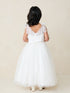 Girls Blooming Grace 3-D Flower Girl Dress with Removable Shoulder Bows, Sizes 2-12