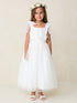 Girls Blooming Grace 3-D Flower Girl Dress with Removable Shoulder Bows, Sizes 2-12