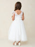 Girls Blooming Grace 3-D Flower Girl Dress with Removable Shoulder Bows, Sizes 2-12
