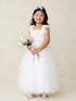 Girls Blooming Grace 3-D Flower Girl Dress with Removable Shoulder Bows, Sizes 2-12