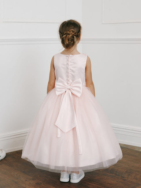 Girls Floral Appliqué Tulle Special Occasion Dress 2-18