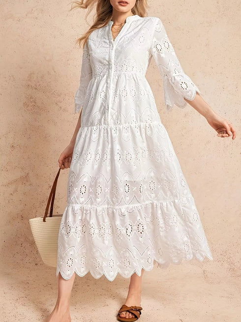 eyelet-notched-tiered-midi-dress-OhSoStyled-Sophia's-Style-3