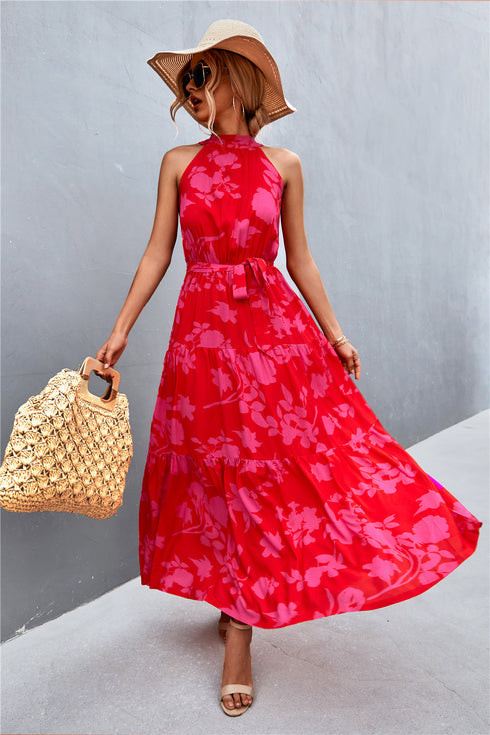 printed-sleeveless-tie-waist-maxi-dress Sophia's Trends - Sophia's Style--