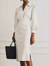 ruched-midi-shirt-dress-with-side-slit-OhSoStyled-Sophia's-Style-8