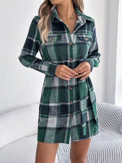 plaid-button-front-tie-waist-shirt-dress-OhSoStyled-Sophia's-Style-6