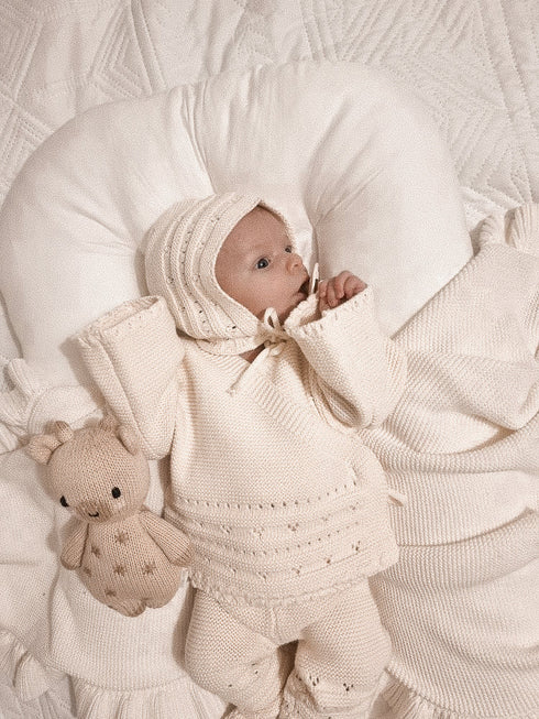 bring-me-home-chunky-knit-bundle-cream Luna and Luca Newborn Baby Clothes