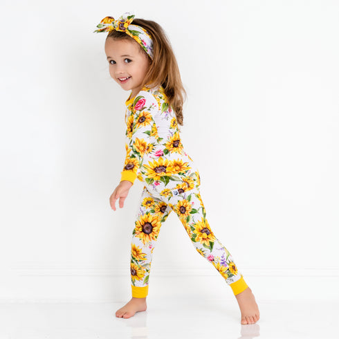 suns-and-roses-sunflowers-long-sleeve-pjs Big Dreams Little Jammie Session Sophia's Style-3