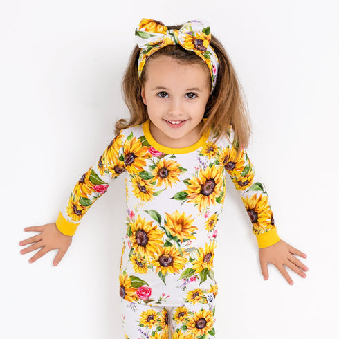 suns-and-roses-sunflowers-long-sleeve-pjs Big Dreams Little Jammie Session Sophia's Style-4