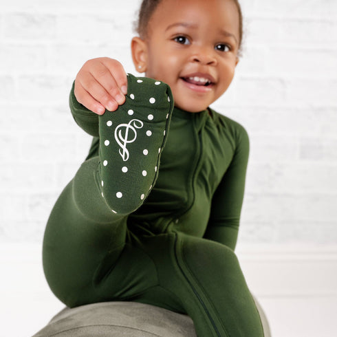 emerald-romper Big Dreams Little Jammie Session Sophia's Style-6