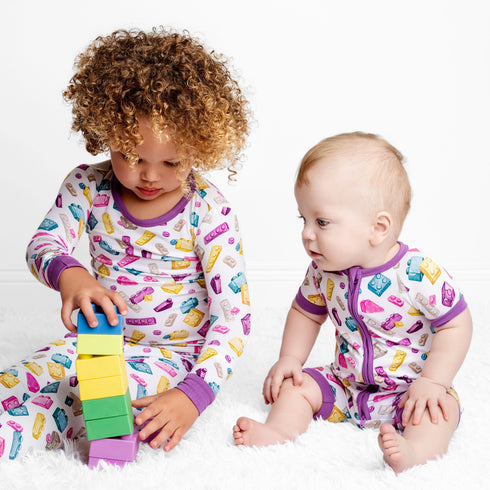 block-party-purple-long-sleeve-pjs Big Dreams Little Jammie Session Sophia's Style-4