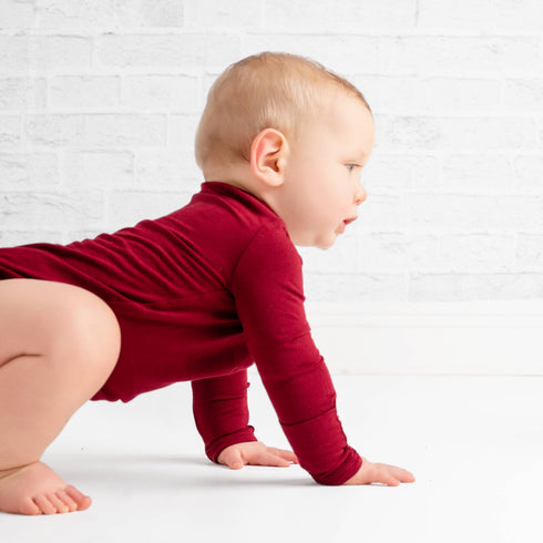 burgundy-bodysuit Big Dreams Little Jammie Session Sophia's Style-3