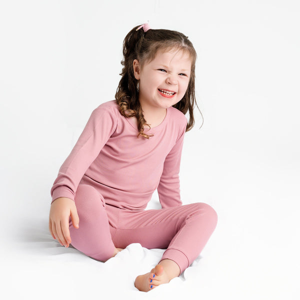 cotton-candy-pink-ribbed-long-sleeve-pjs Big Dreams Little Jammie Session Sophia's Style-1