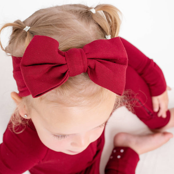 burgundy-bow Big Dreams Little Jammie Session Sophia's Style-1