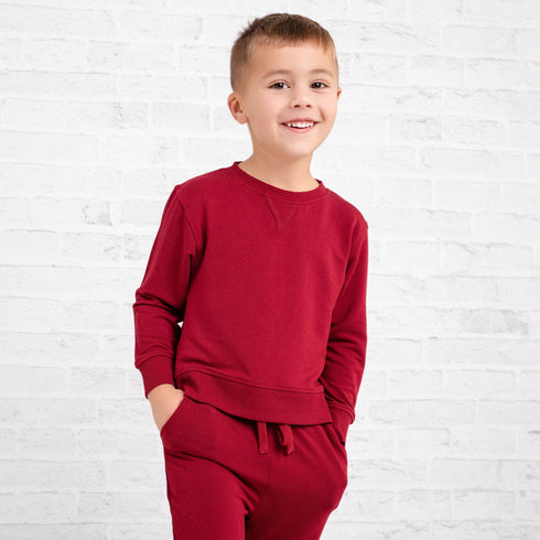 burgundy-kids-jogger-set Big Dreams Little Jammie Session Sophia's Style-1
