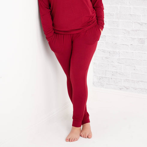 burgundy-womens-jogger-pants Big Dreams Little Jammie Session Sophia's Style-1