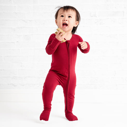burgundy-romper Big Dreams Little Jammie Session Sophia's Style-2