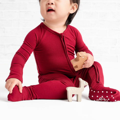 burgundy-romper Big Dreams Little Jammie Session Sophia's Style-7